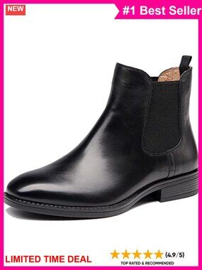 Leather Chelsea Ankle Boots Wingtip Brogue Booties Comfortable Winter